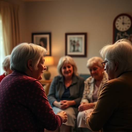 A personal and intimate documentary scene showing a cancer survivor sharing their journey and inspiring others during a support group meeting.
