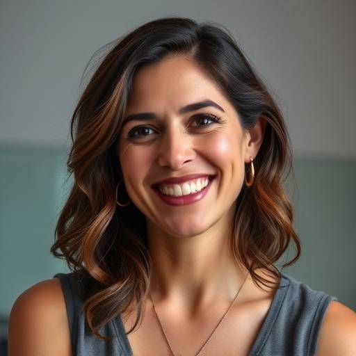 Portrait of Isabella Rossi, Creative Director at Starlight Films, looking enthusiastic and professional.